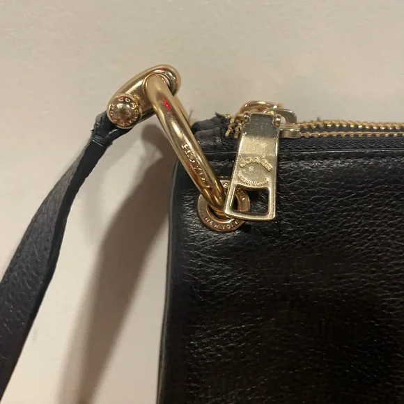Coach Black Leather Crossbody with Gold-Tone Accents - Picture 8 of 10